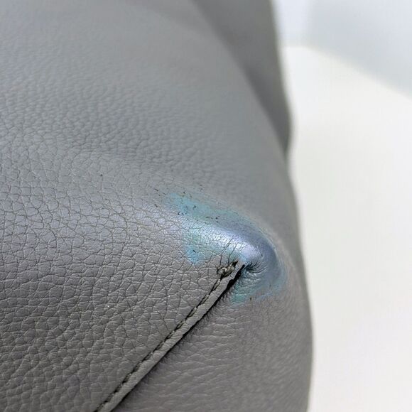 Rebecca Minkoff Sherry Leather Dog Clip Tote Shoulder Bag Zip Top Grey Taupe - Picture 11 of 16